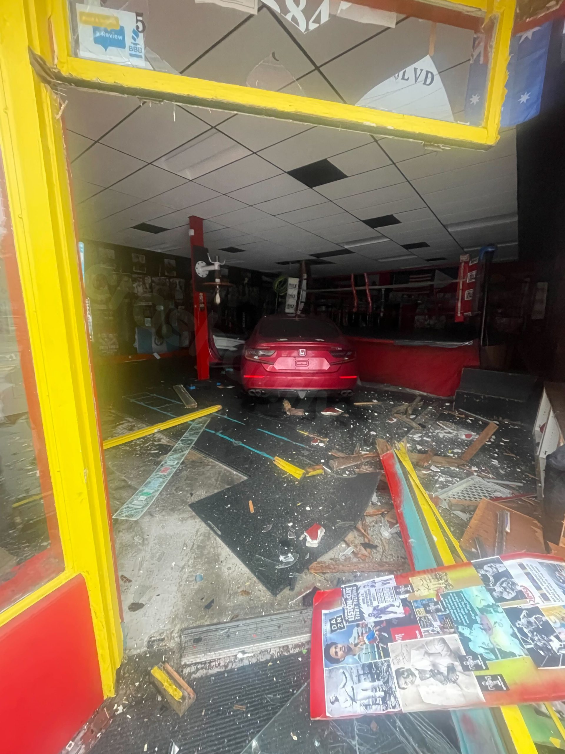 George Foreman's boxing ring at Oakland gym damaged by car crash