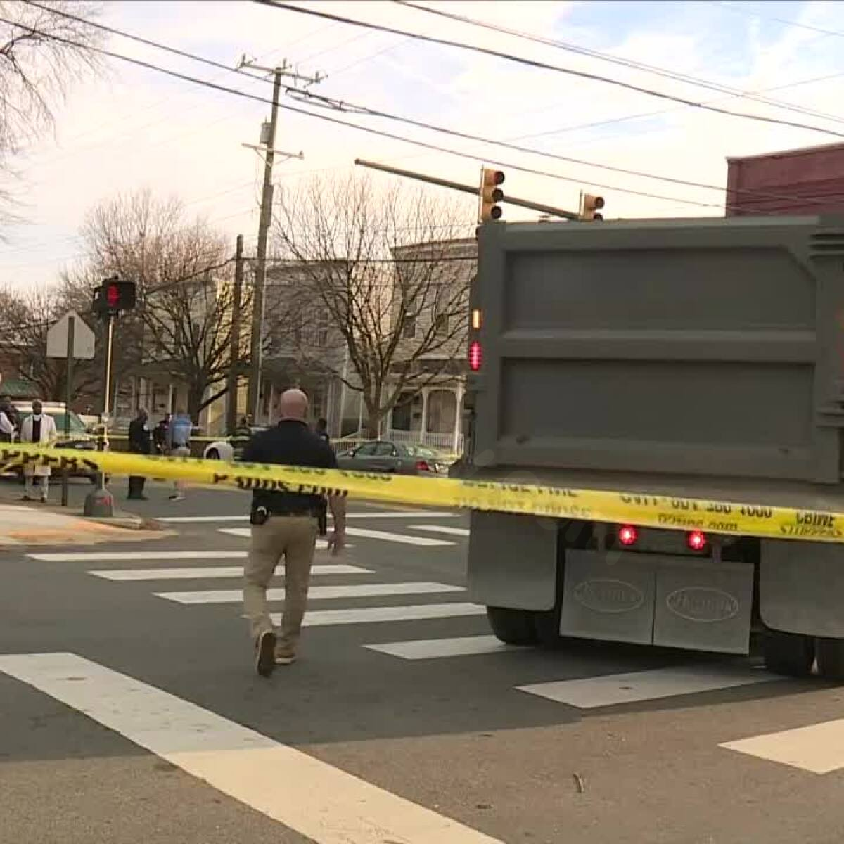 Fatal accident as dump truck driver strikes pedestrian near Richmond school.
