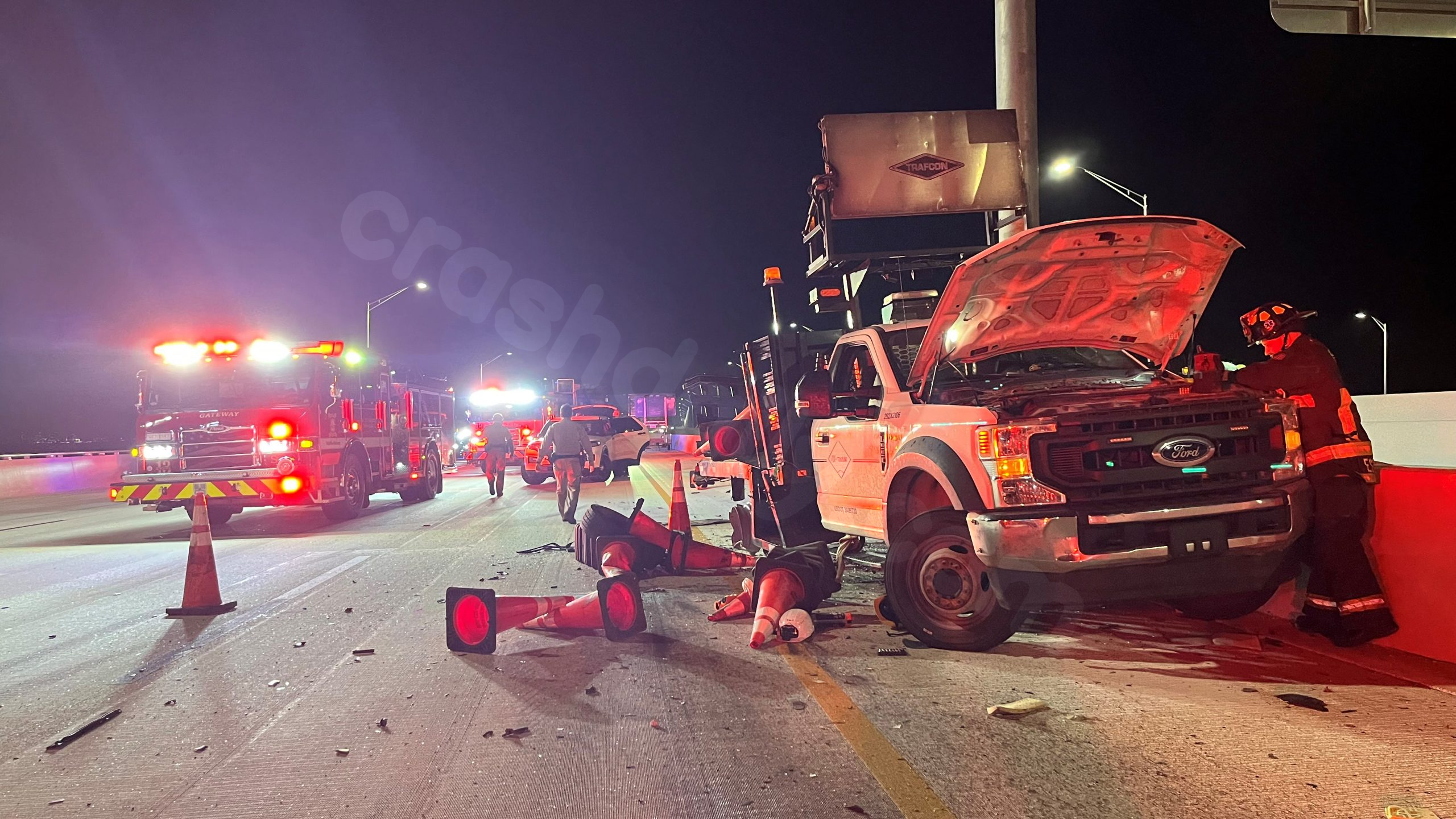 Fatal crash on Howard Frankland Bridge injures construction workers and kills driver: FHP