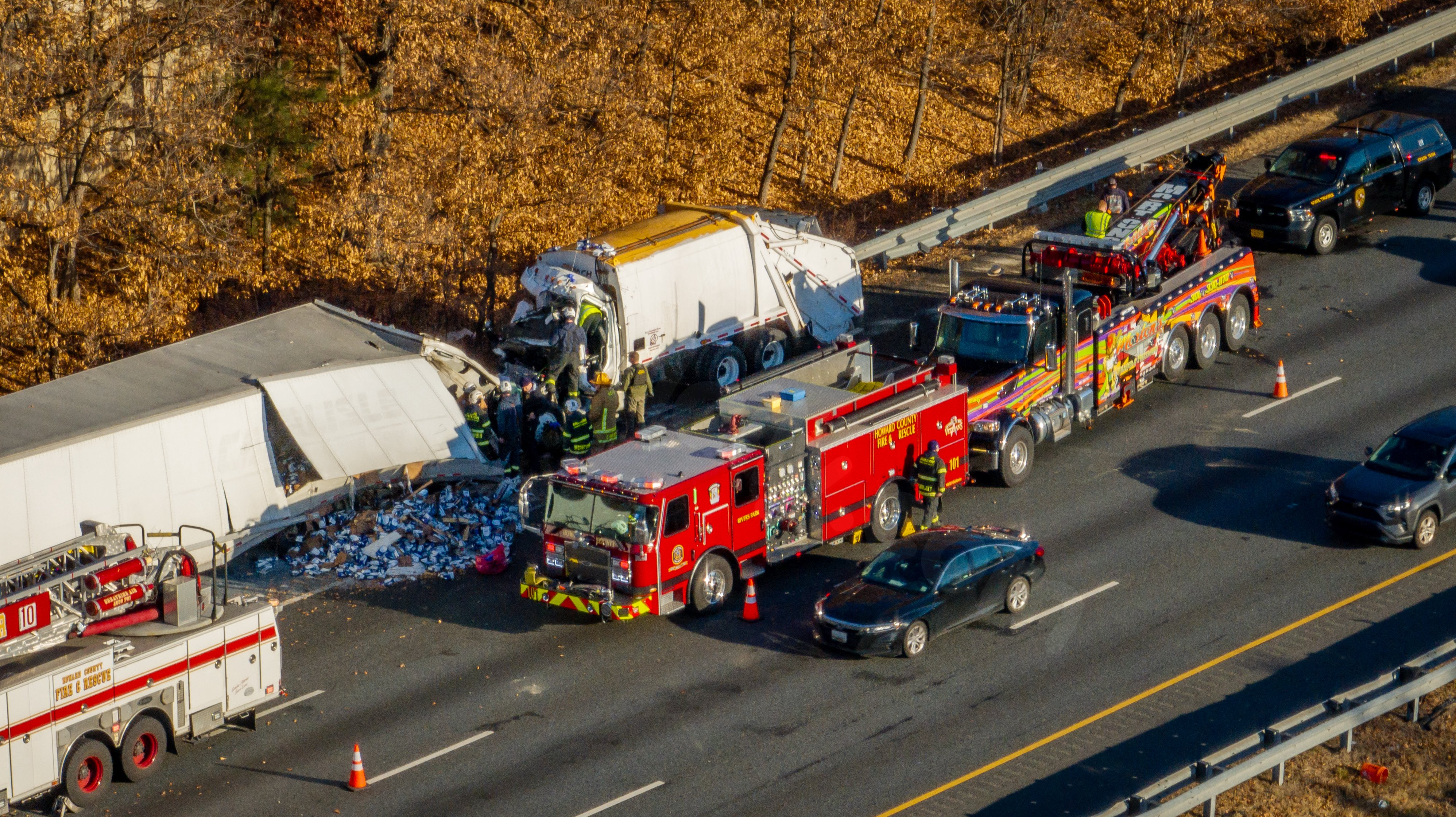 1 killed, 3 injured in truck crash on I-95 in Howard County