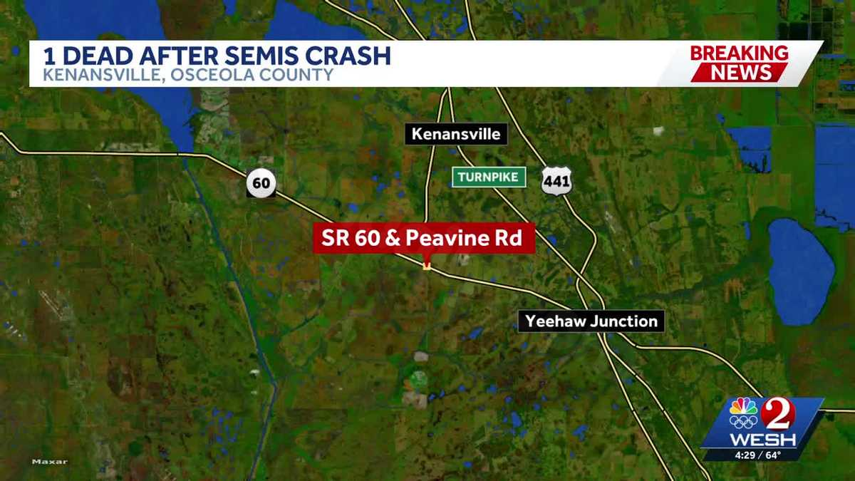 Serious accident in Osceola County, 2 semitrucks involved; roads closed both ways