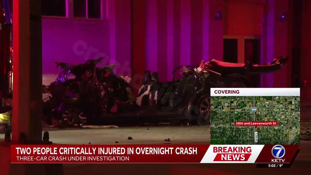 Two individuals sustain critical injuries in a three-vehicle collision