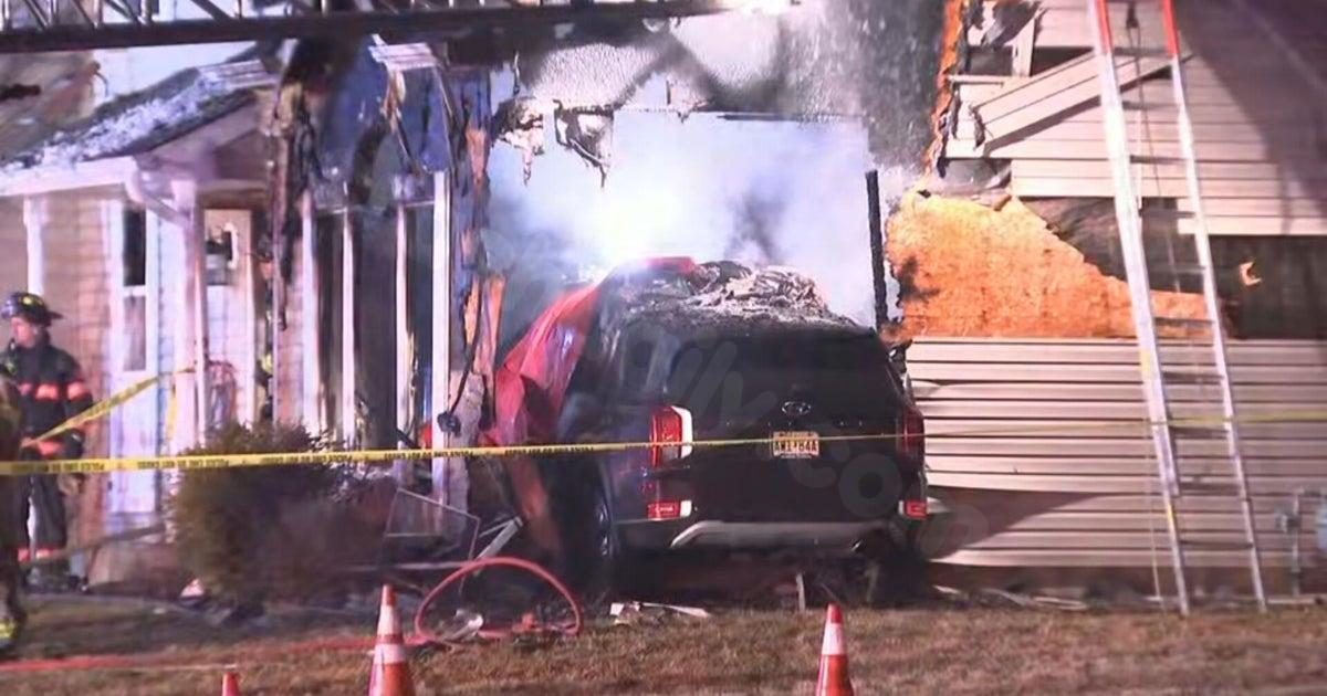 Vehicle collides with home in Harrison Township, NJ, igniting blaze, authorities report