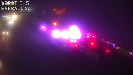 Single individual injured in 21-vehicle collision on I-5 near Fife, WA