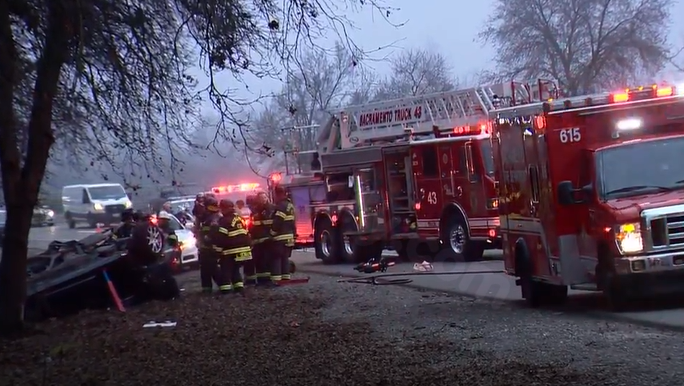 Fatal accident at I-5 to I-80 interchange in Natomas
