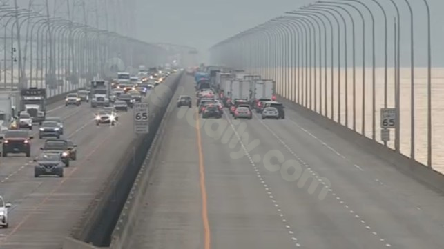 Accident forces closure of all westbound lanes on San Mateo Bridge