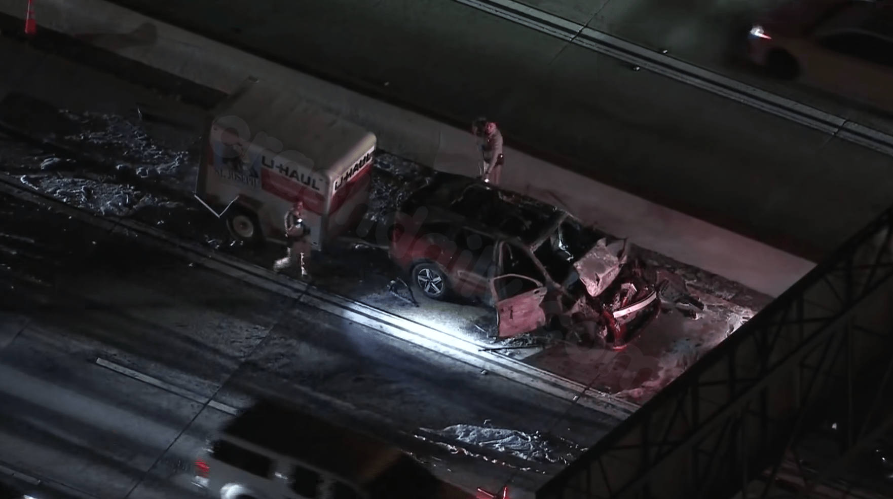 Fiery, multiple-vehicle collision on 210 Fwy in SoCal results in 2 injured