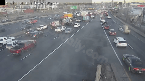 One person hospitalized after crash on I-25
