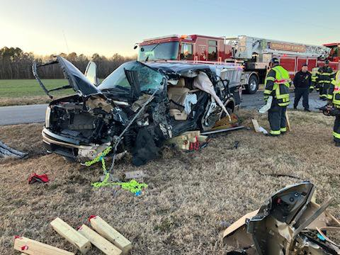 Two-vehicle collision on White Marsh Road leaves 2 injured, 1 severely.