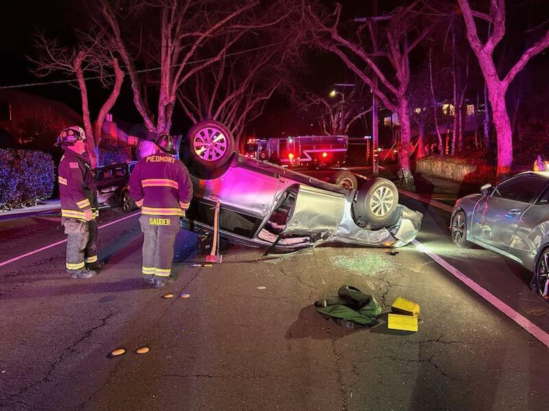 Vehicle rollover crash cleared on Piedmont road