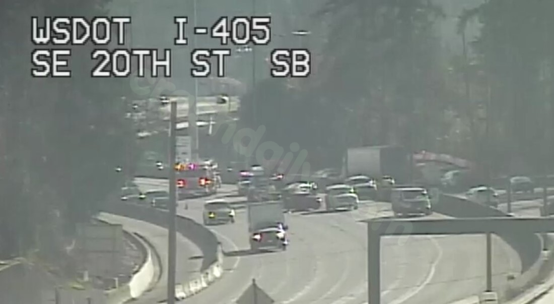 I-405 North in Bellevue, WA reopens after 5-car collision creates traffic.