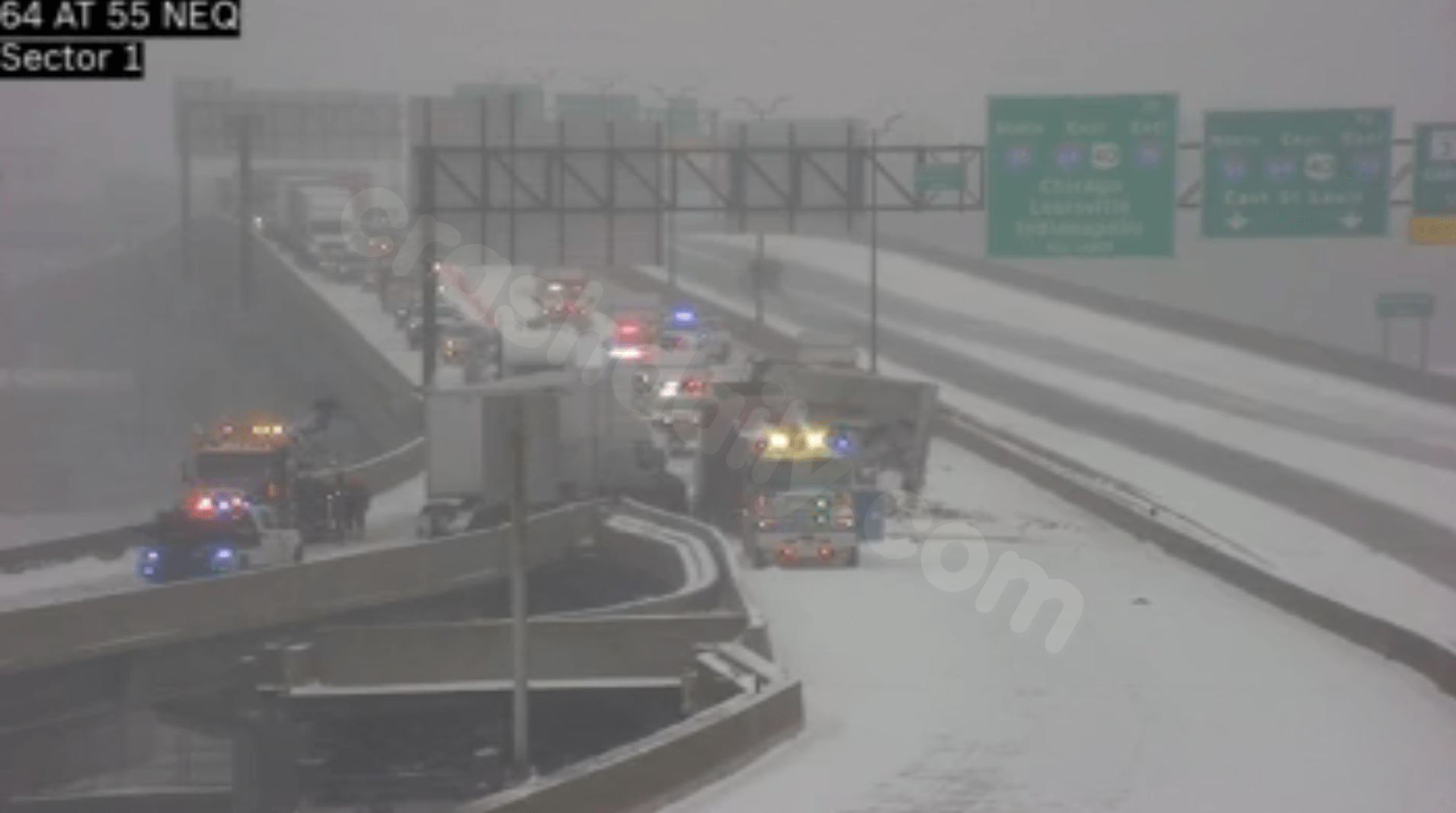 Congestion on Poplar Street Bridge in St. Louis due to collision