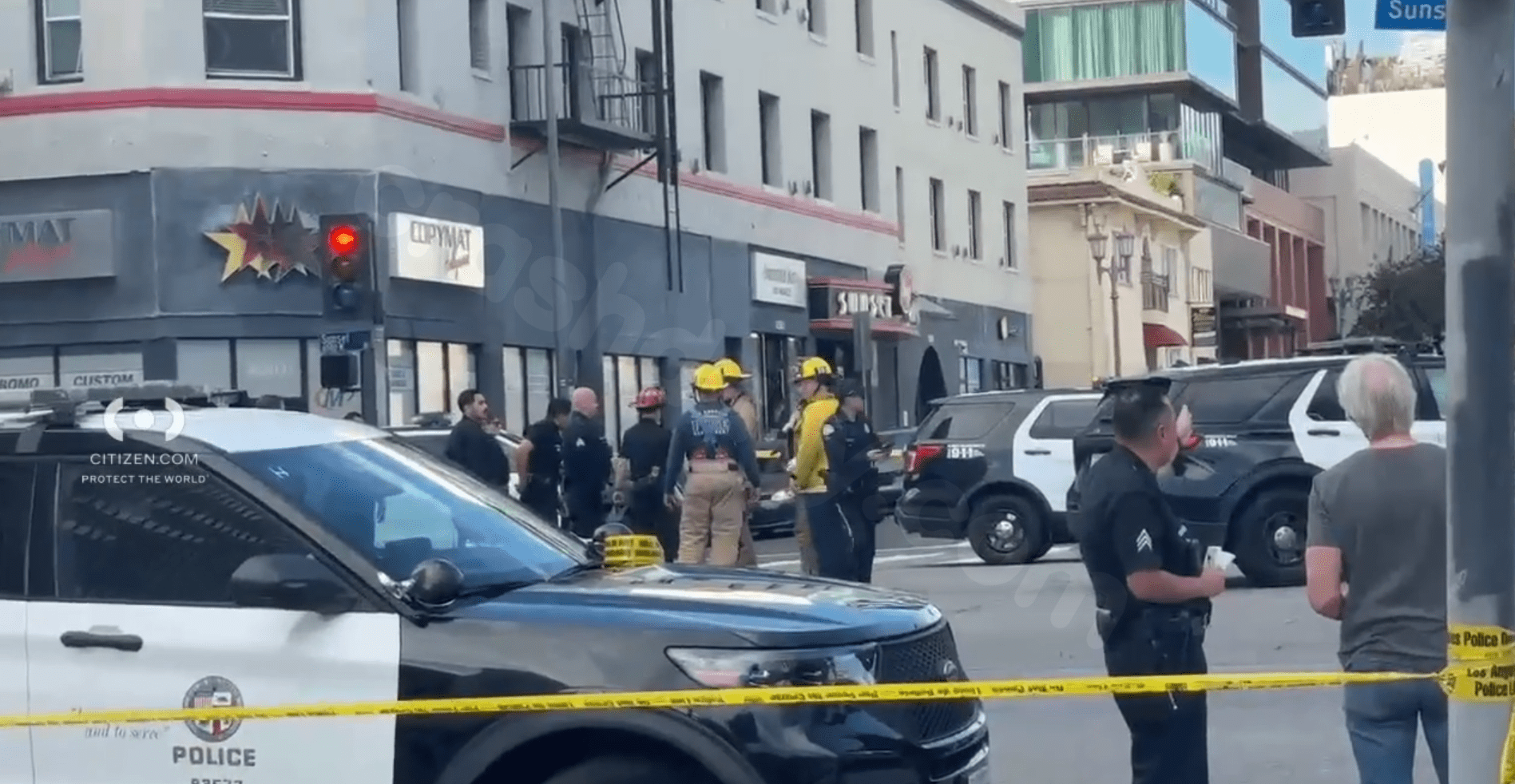 Car crashes into people in Hollywood just before LAPD accident nearby