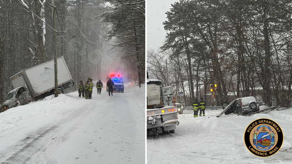 Emergency crews in Massachusetts deal with multiple accidents during escalating snowstorm.