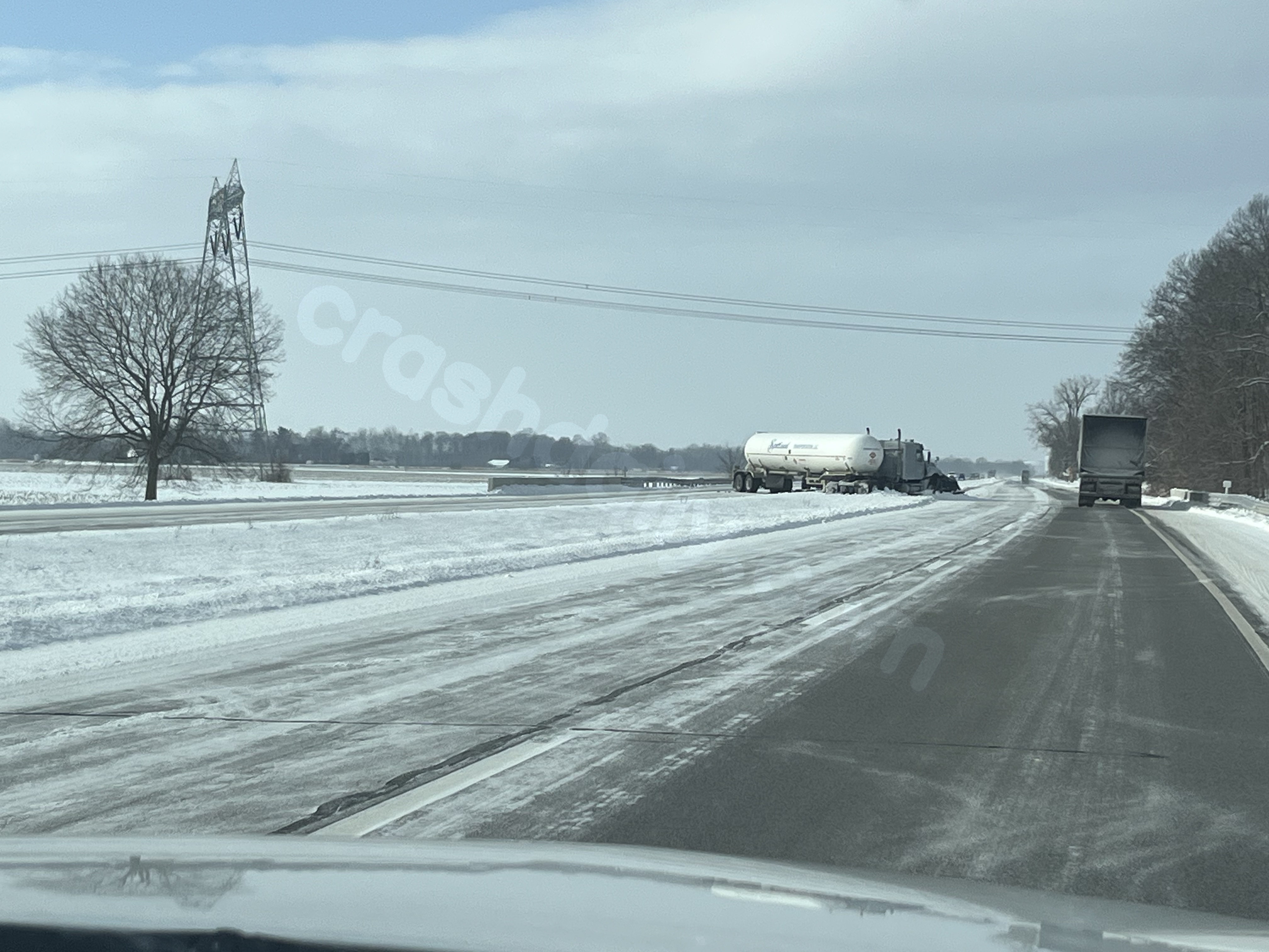 Fatal collision between Jeep and semi truck on US 24 in Huntington County.