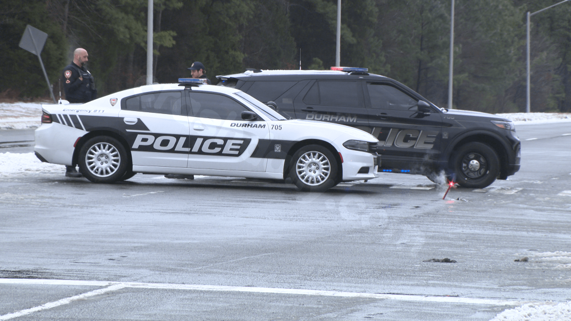 SUV crashes into pond after 2-vehicle accident on NC-55 in Durham, according to police.