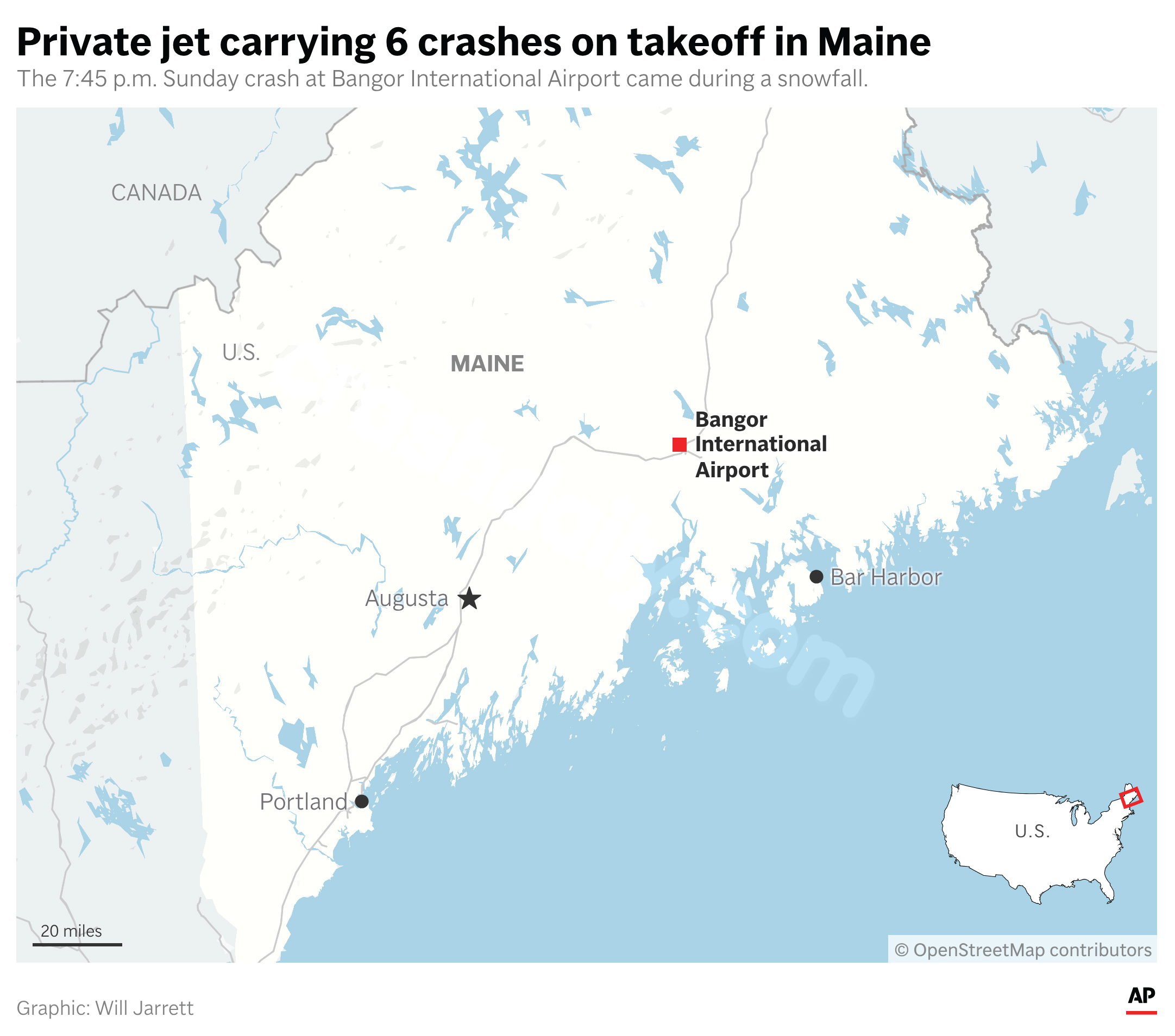 FAA reports 7 fatalities and 1 survivor in Bangor, Maine jet crash