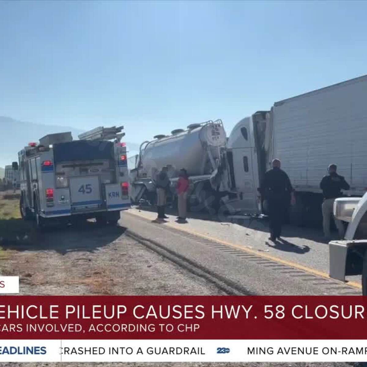 Highway 58 shut down for multi-car accident
