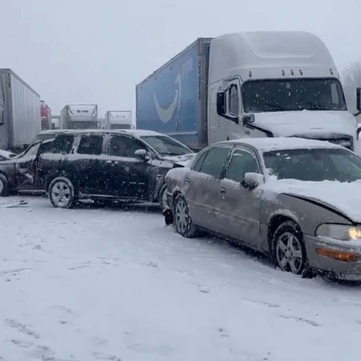 NY State Police react to collision between cars and big rigs on I-90 in Batavia