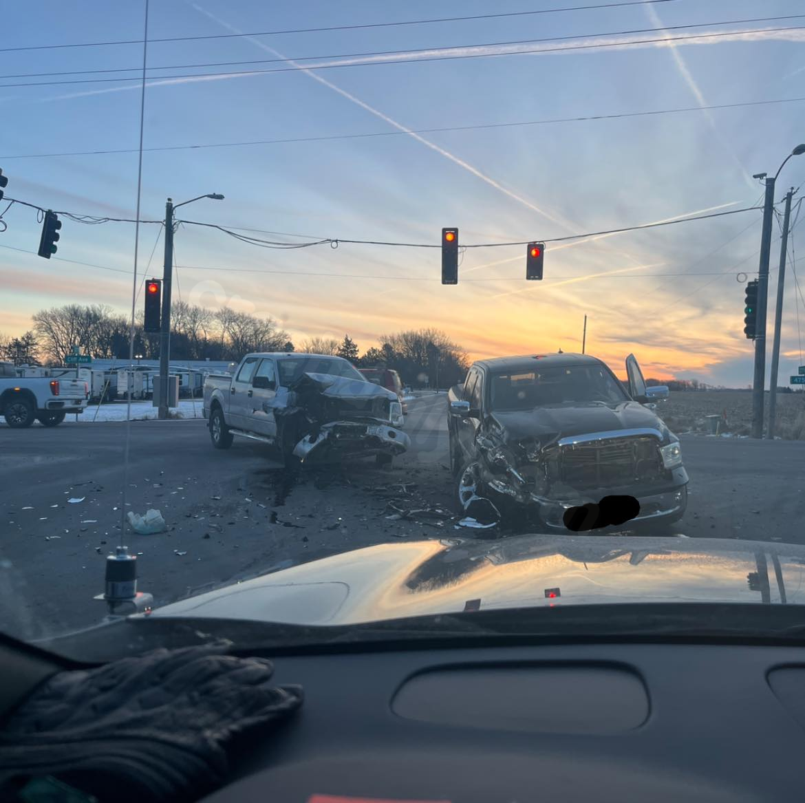 Pickup trucks collide near Harrisburg