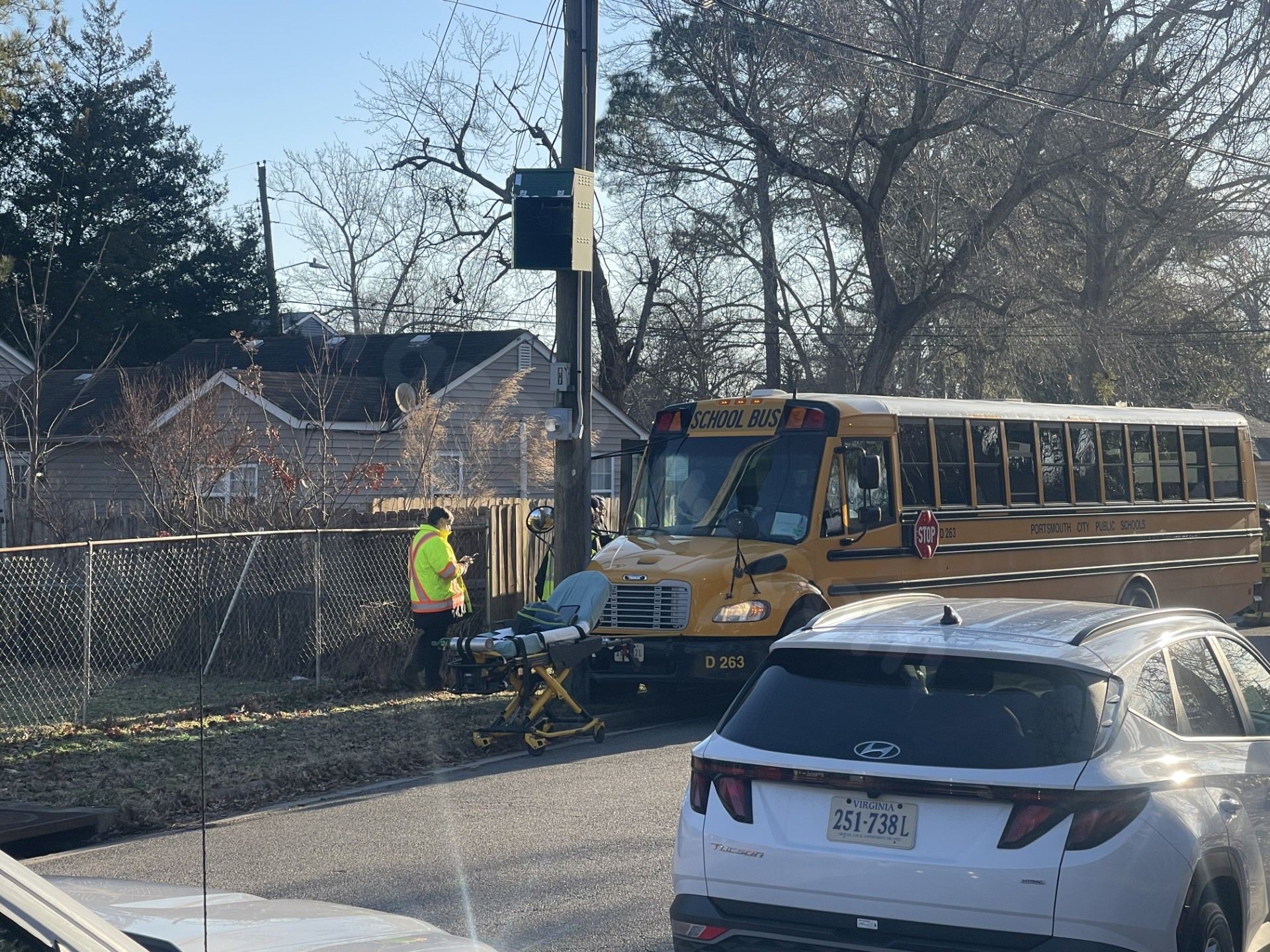 Police called to school bus crash on Vick Street in Portsmouth