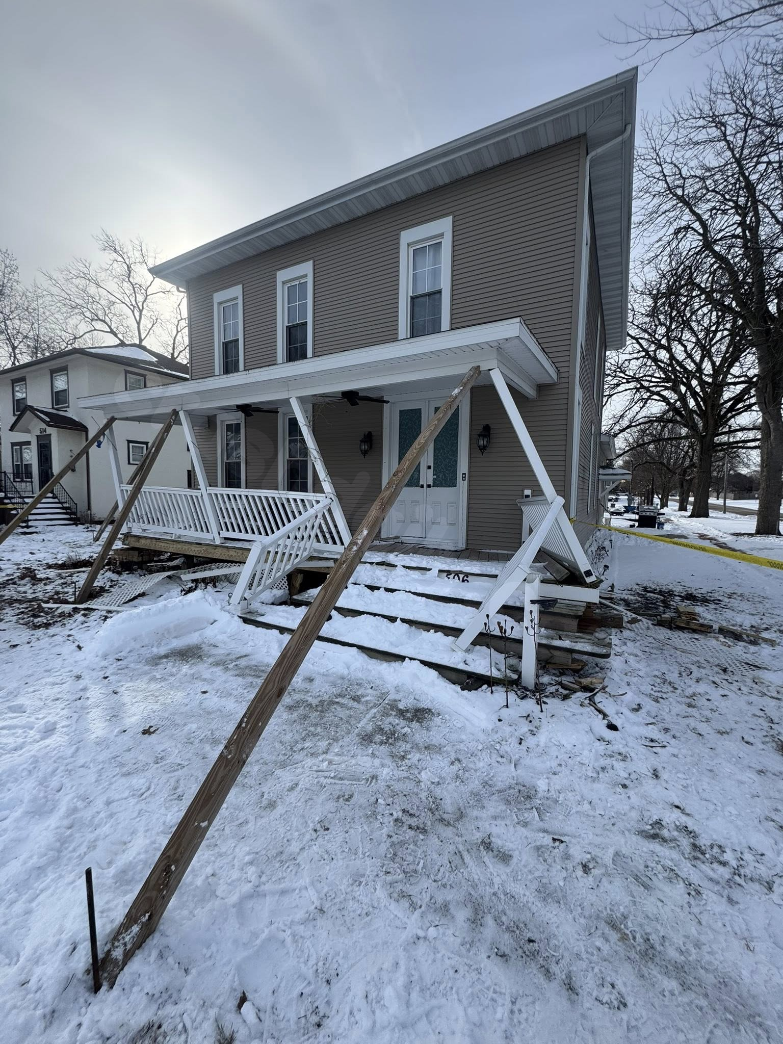 Car crash damages Paxton house with no injuries