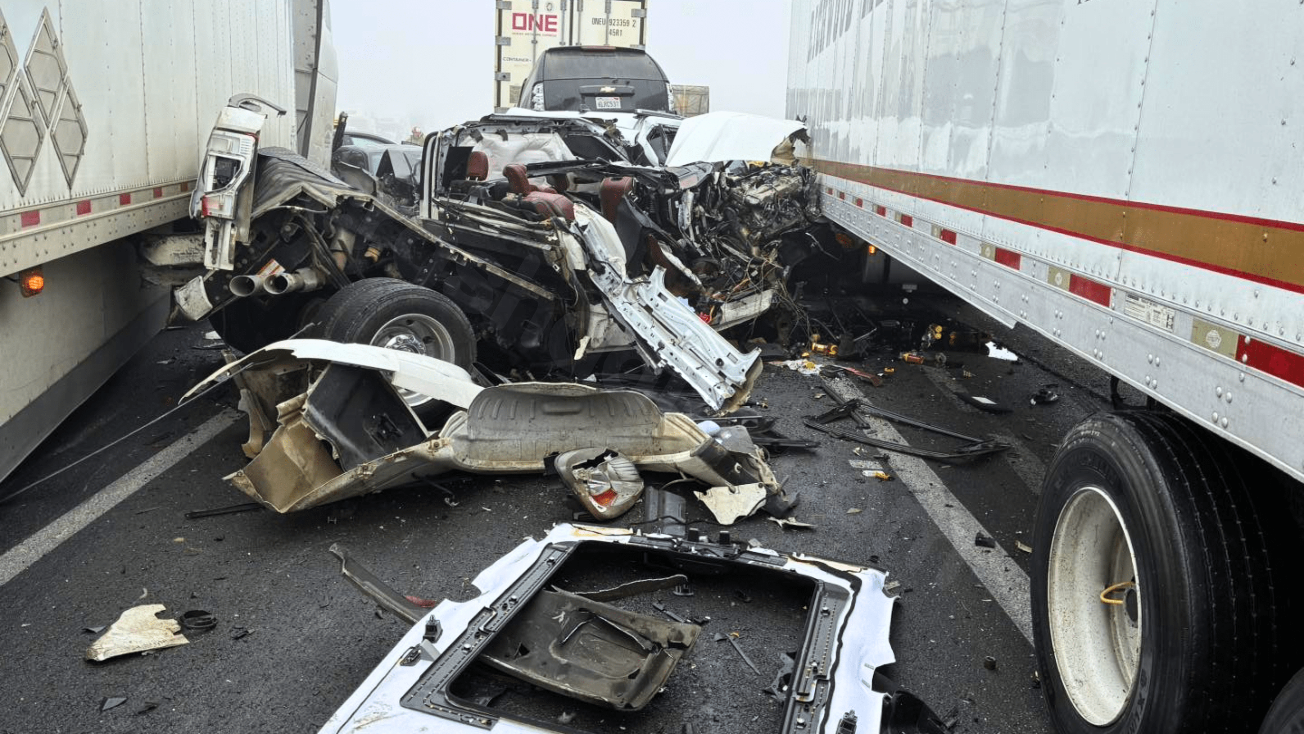 150-car crash in thick fog closes Golden State Highway