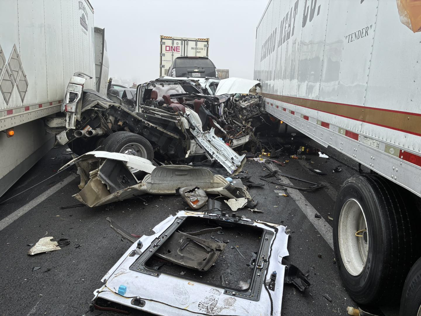 Highway 99 reopens after 59-car accident near Earlimart