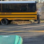 Two people injured in bus accident.