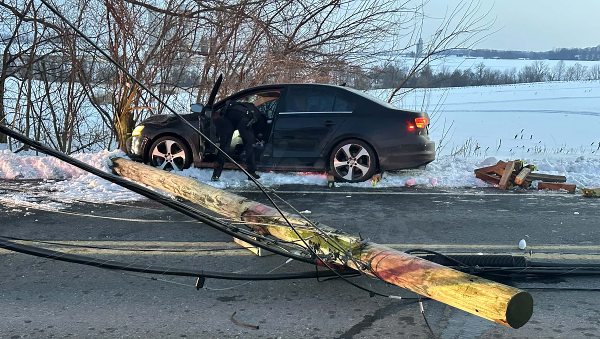Roadway reopened after vehicle crash downs utility pole, wires in Lancaster County