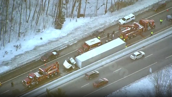 Driver dies after tractor-trailer overturns in Route 2 crash, state police say