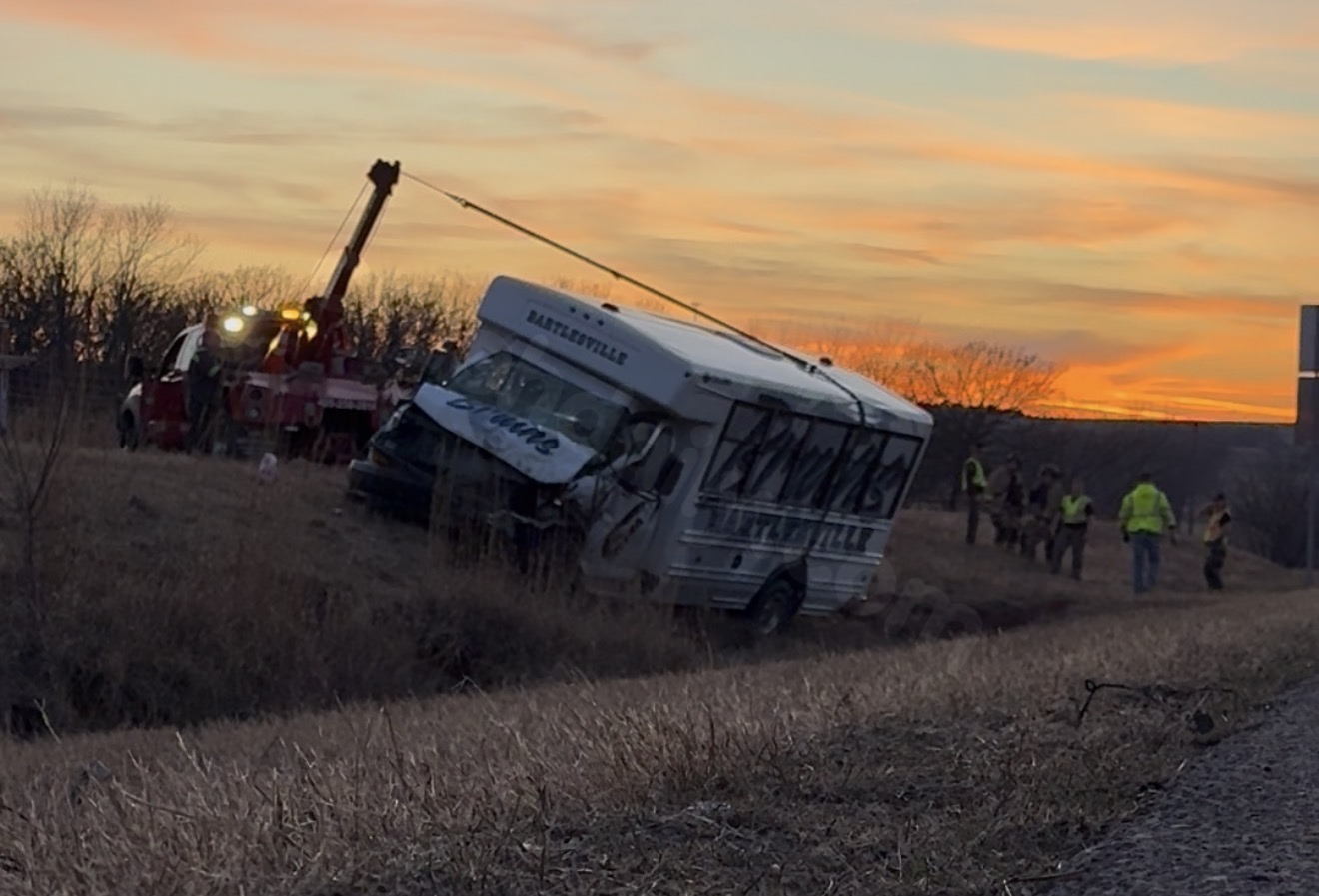 Bartlesville school bus crashes into car on I-44