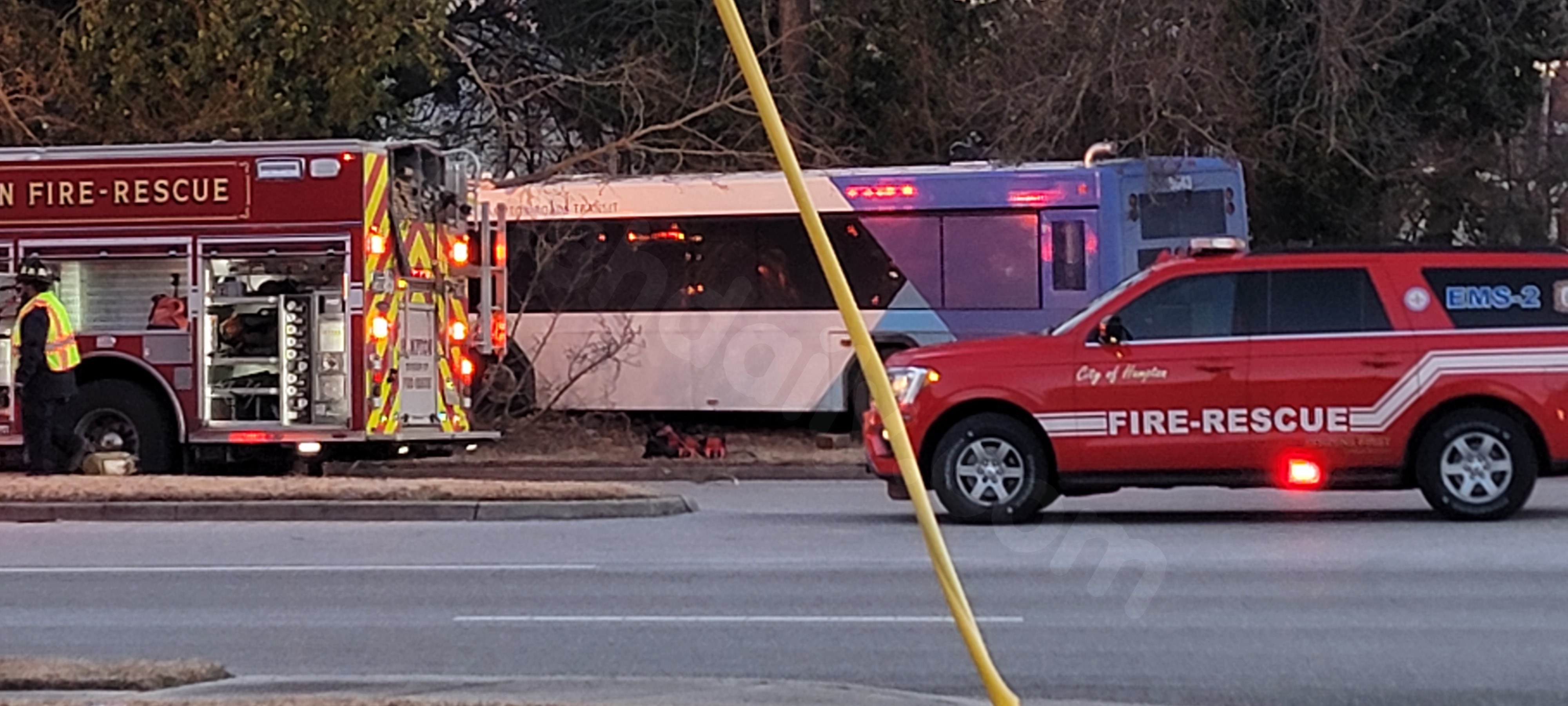 Hampton Roads Transit bus involved in crash, driver airlifted for treatment