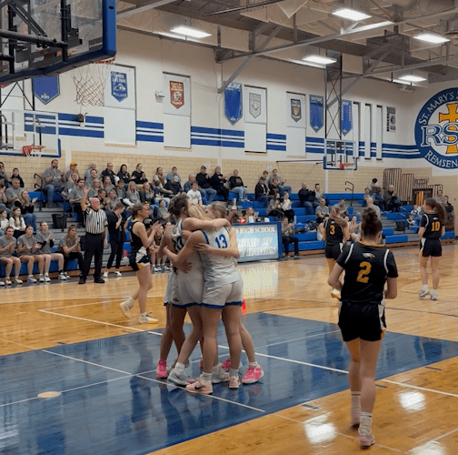 Remsen St. Mary’s honors girls basketball players injured in November bus accident on Senior Night