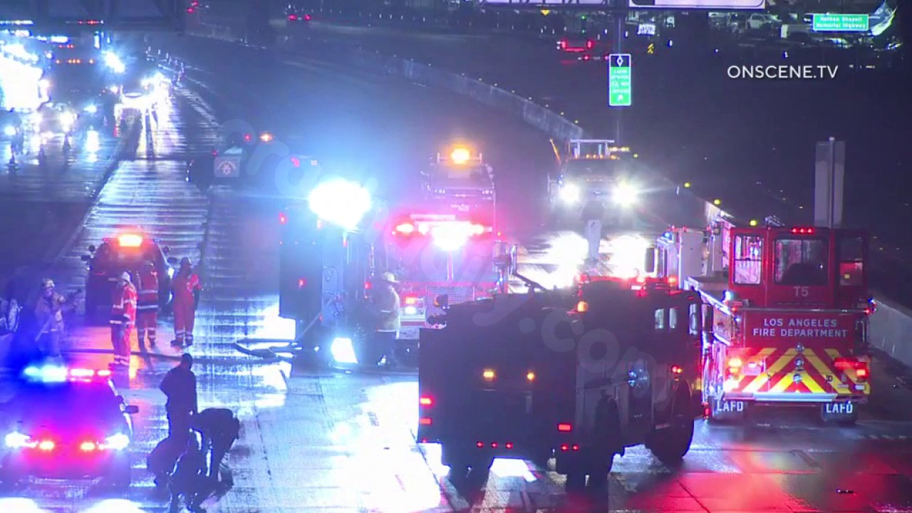2 killed in fiery 405 rollover crash in Westchester as rain returns to Southland