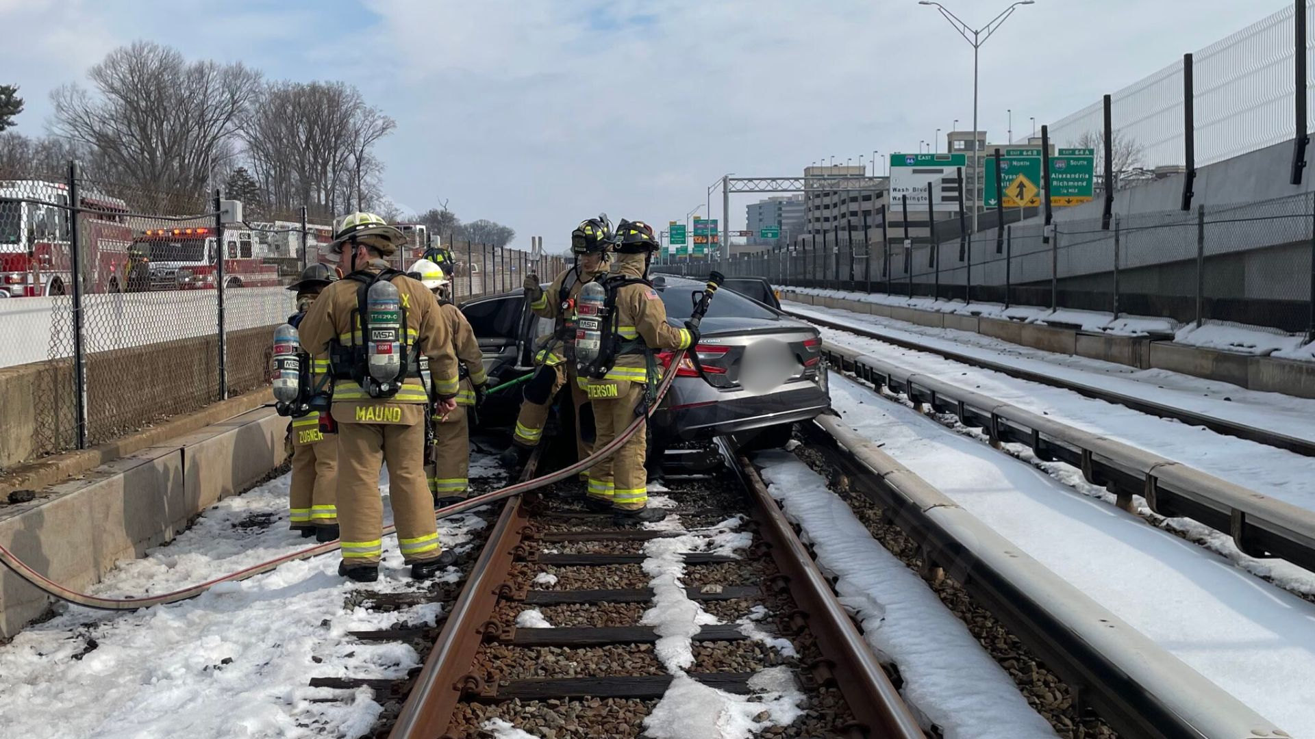 Car crashes onto Metro tracks near Dunn Loring-Merrifield station; person hurt