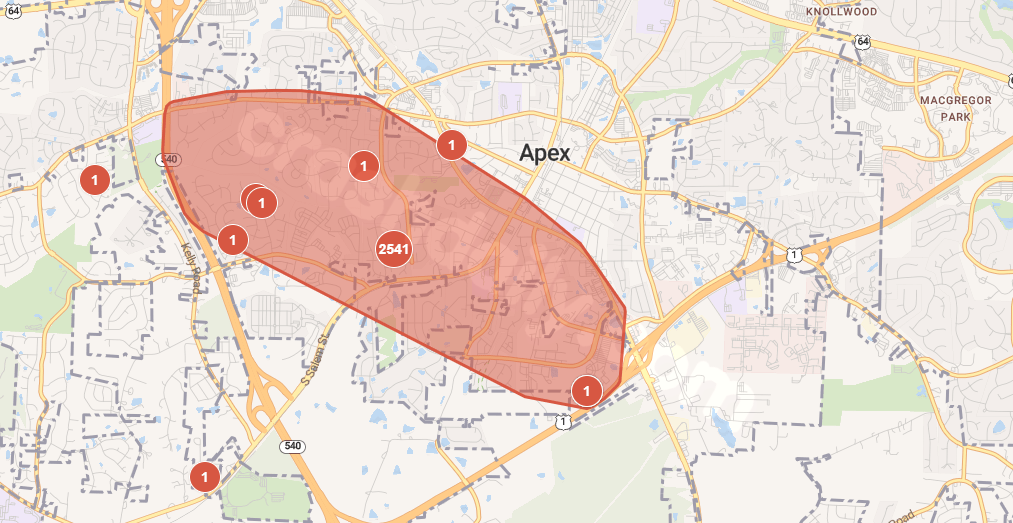 Power outage in Apex leaves more than 2,000 in the dark; Police say it was caused by accident