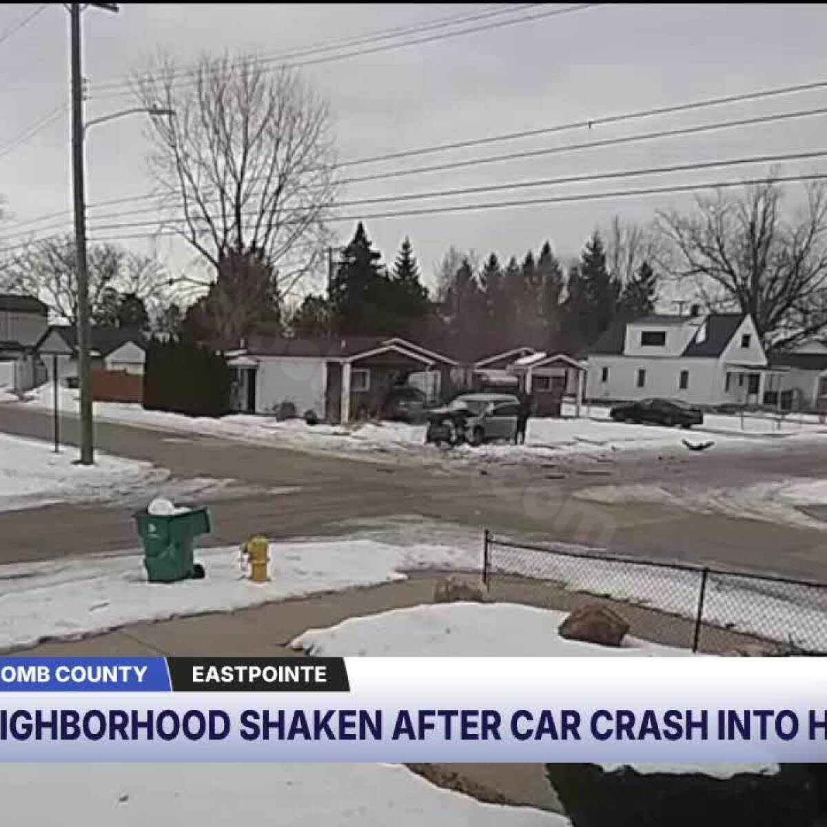 VIDEO: Car crashes into Eastpointe home after driver fails to yield, flees scene