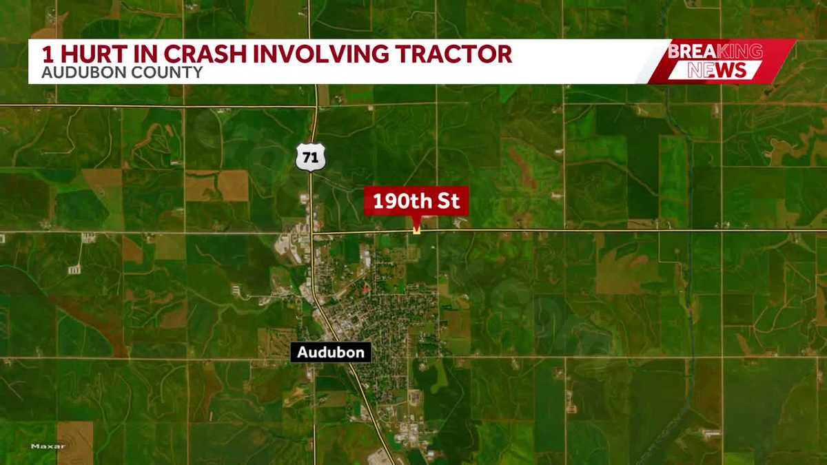 One person hospitalized after crash in Iowa between car and tractor