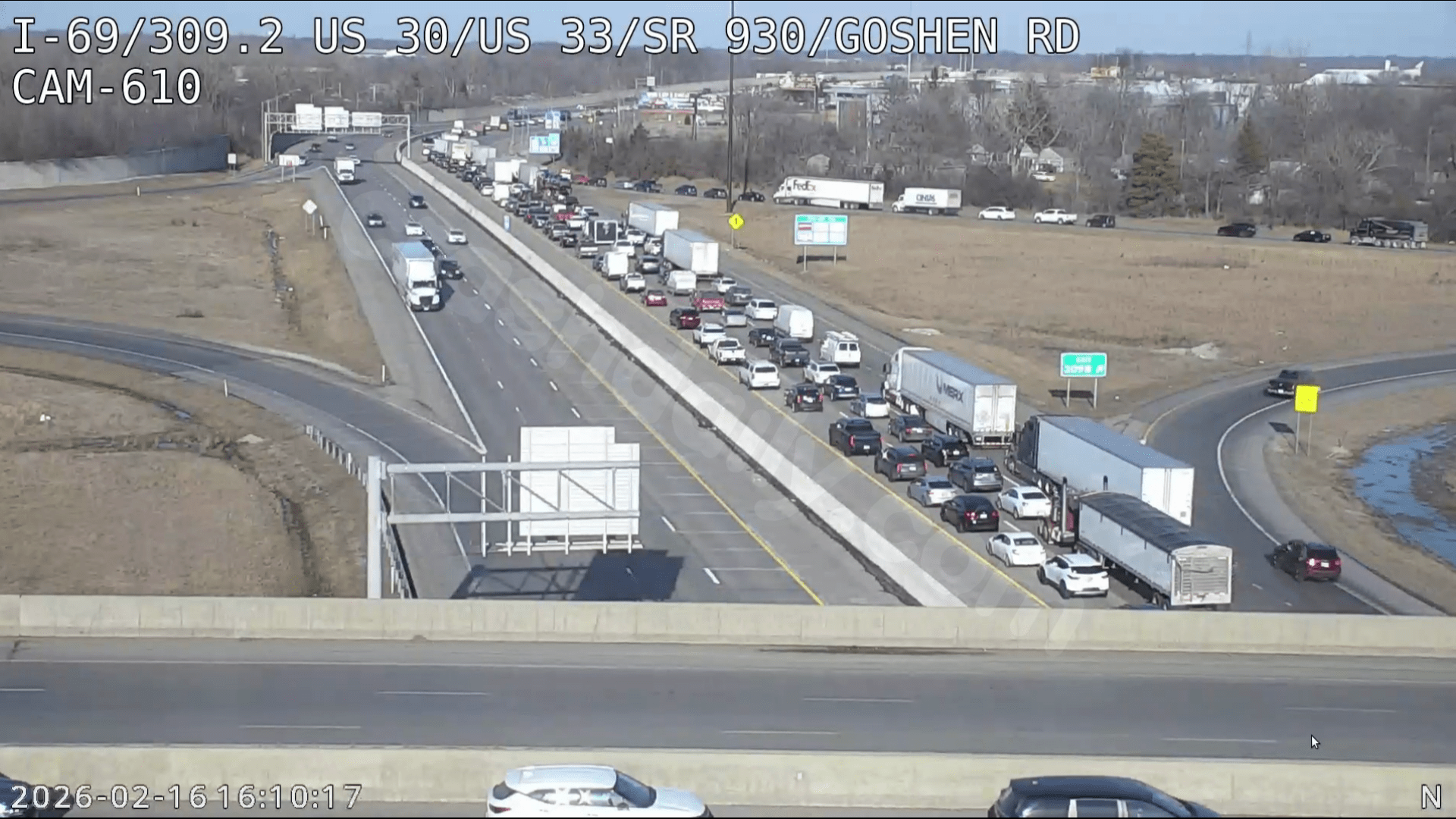 Crashes cause traffic jam on I-69 in northwest Fort Wayne