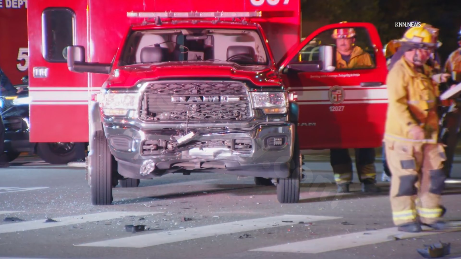 L.A. Fire Department ambulance involved in collision; 4 hospitalized