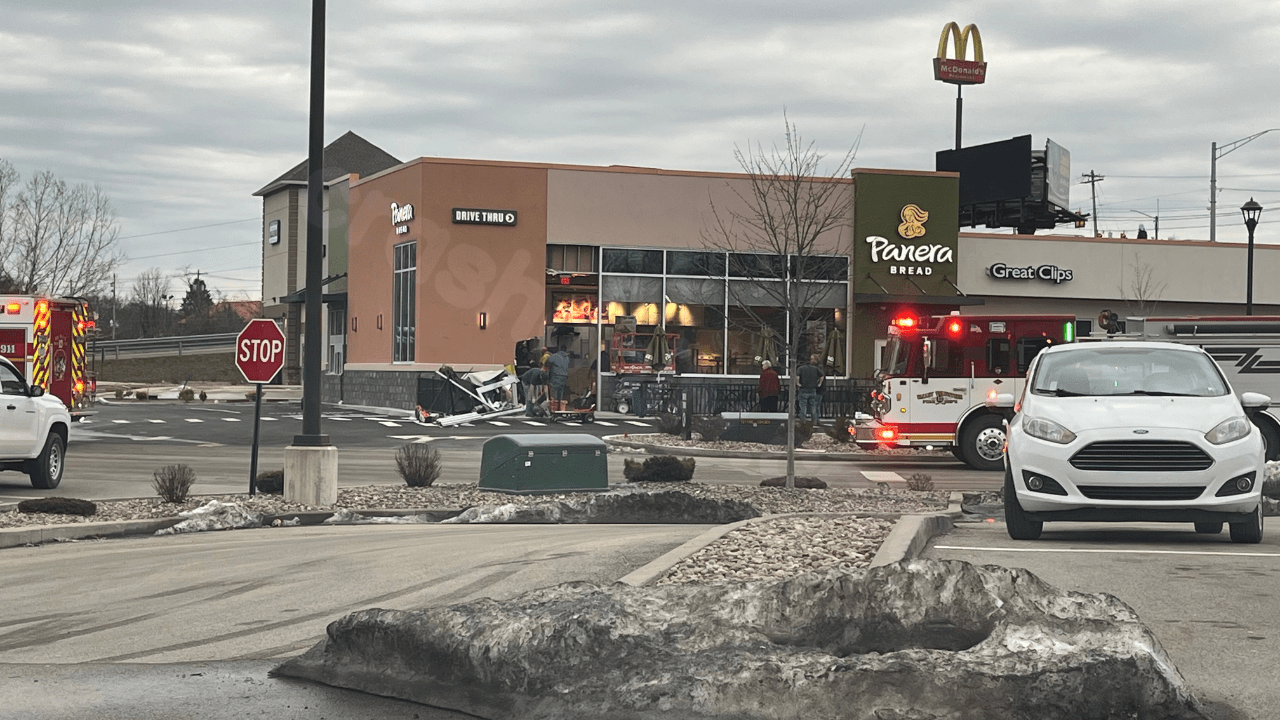 Vehicle crashes into White Hall Panera, driver taken to hospital