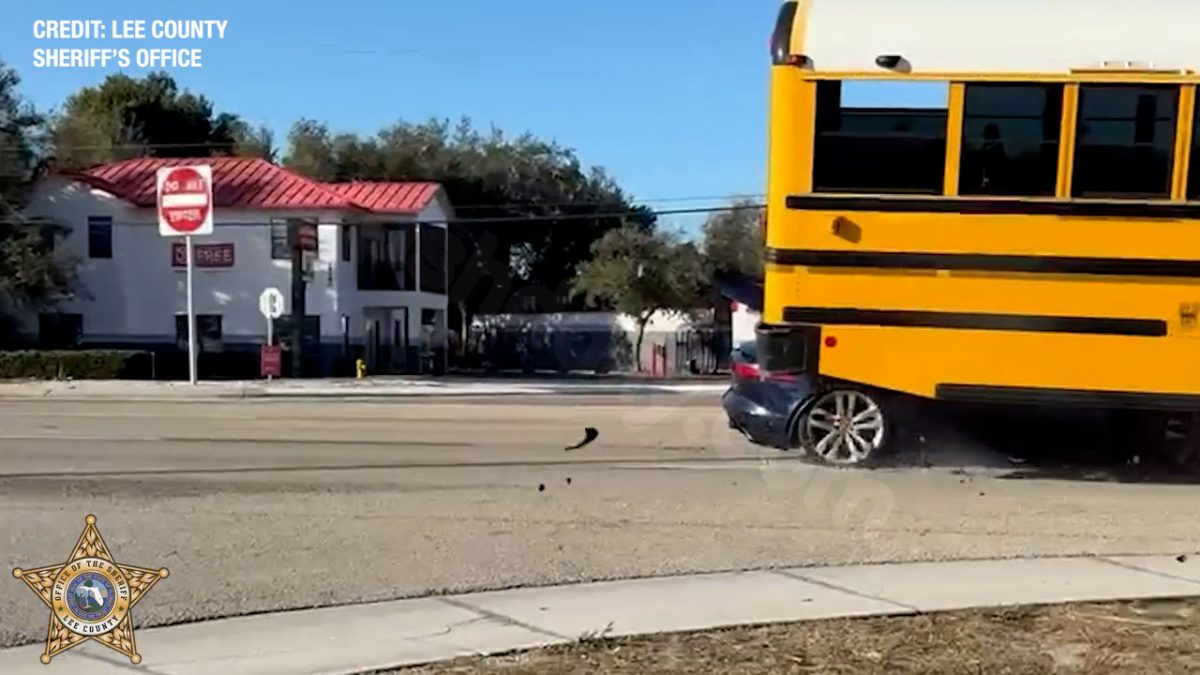 ‘Hard to watch’: Car slams into Florida school bus, becomes wedged underneath