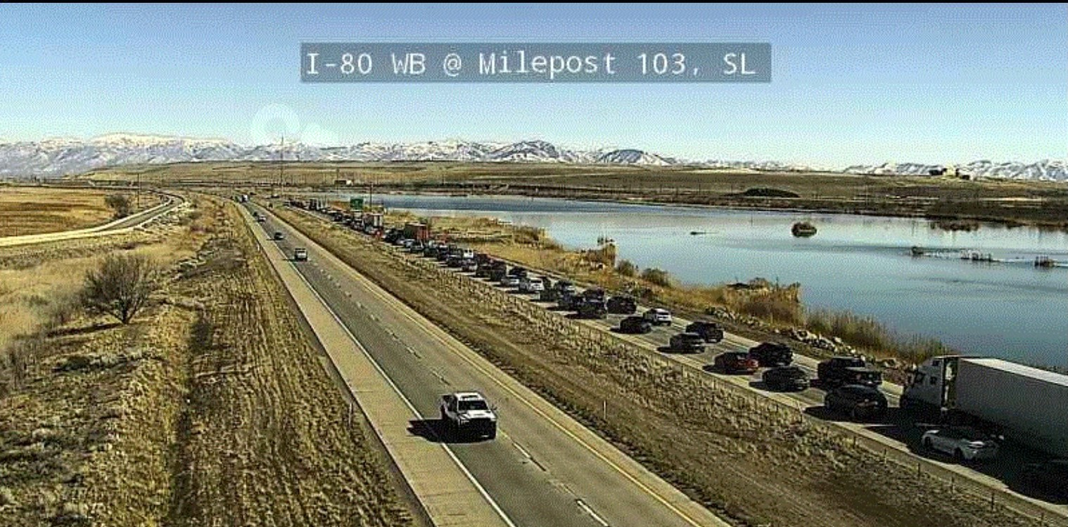 I-80 lanes shut down due to 3-vehicle crash in Salt Lake County, heavy delays