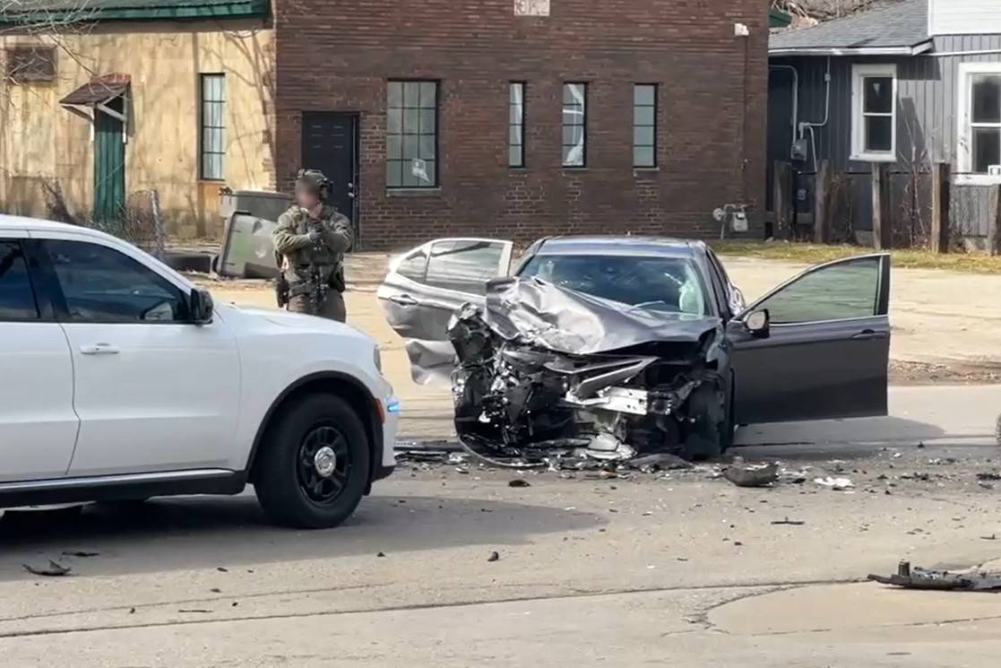 Wanted felon crashes into vehicle while fleeing police on near east side