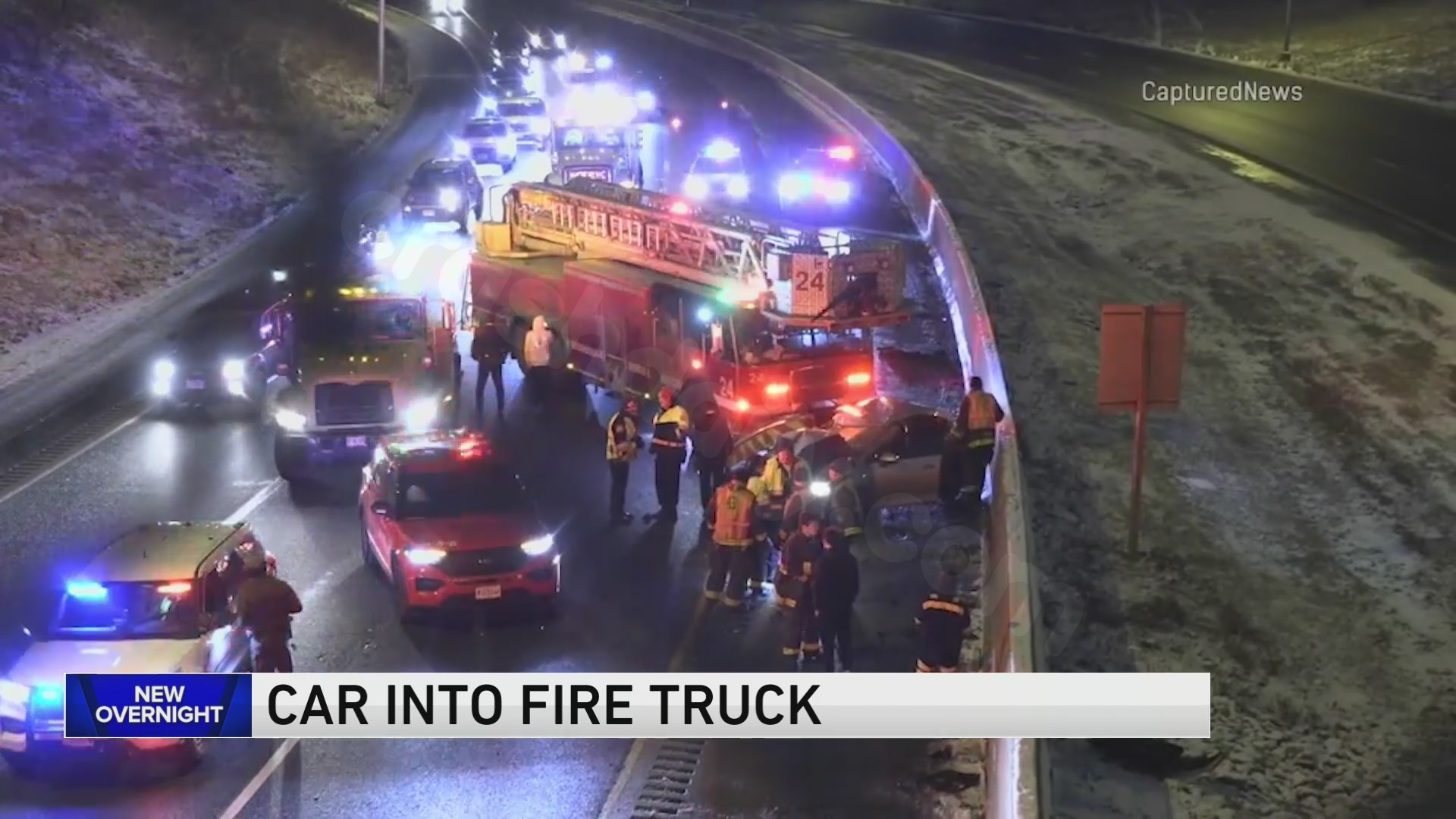 Car crashes into CFD ladder truck that was closing lanes on I-57 northbound overnight, Illinois State Police say