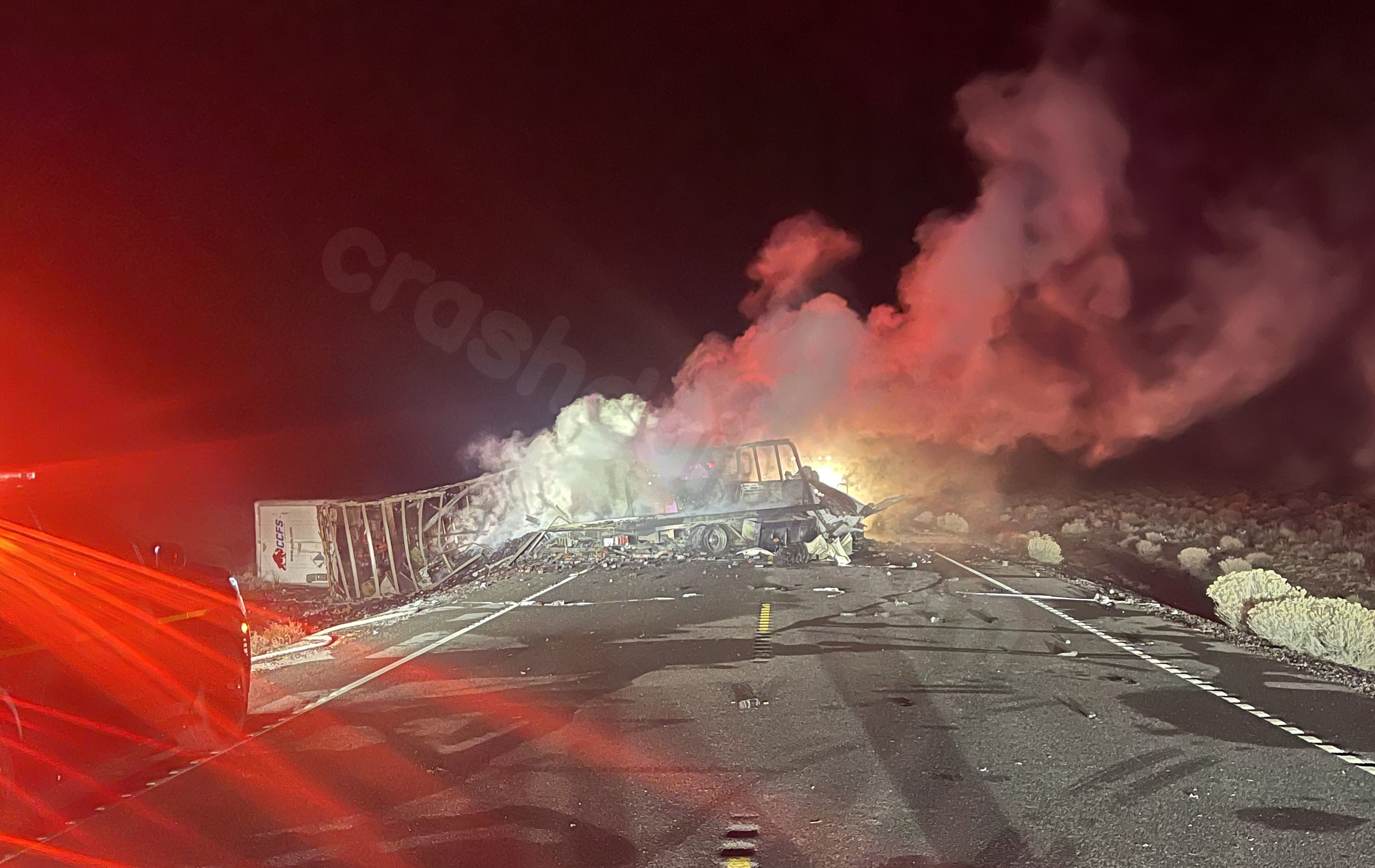 Fatal crash near Beatty involving semi truck closes Nevada highway