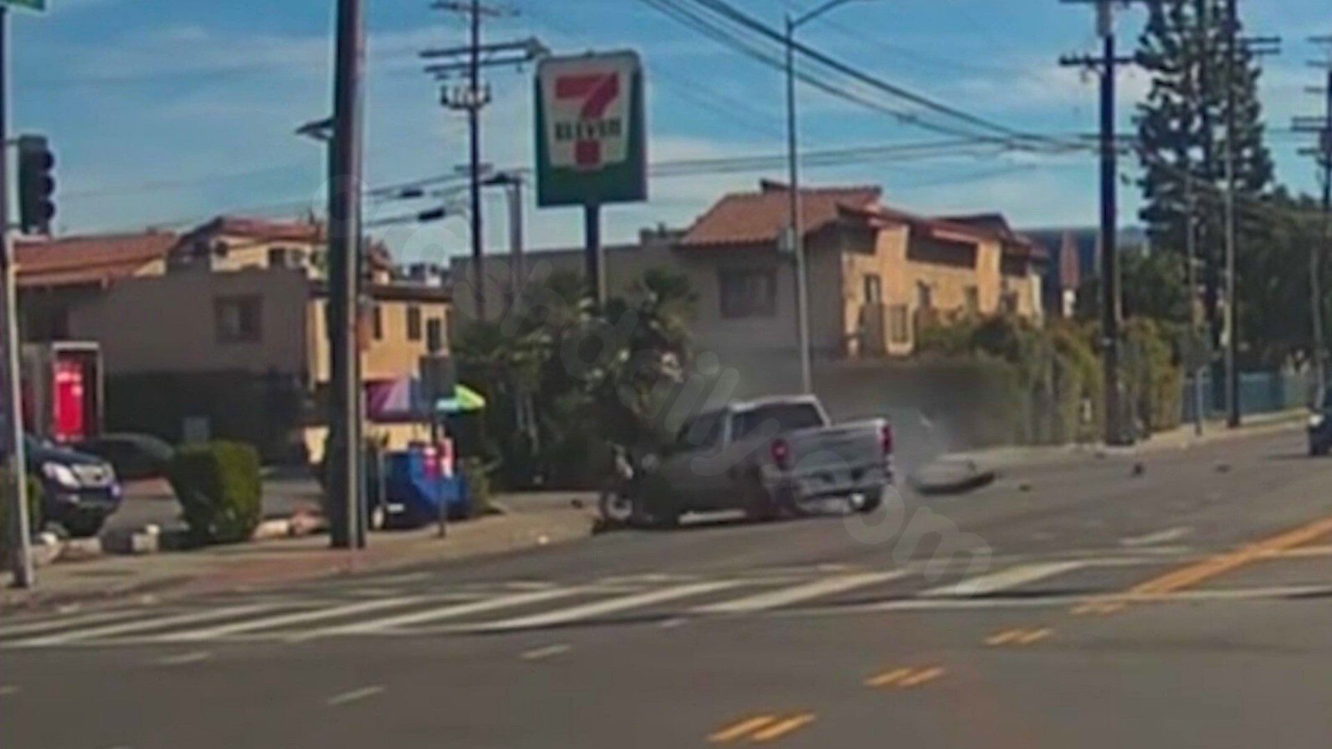 Frightening video: Person hospitalized after wild crash into North Hills tamale stand