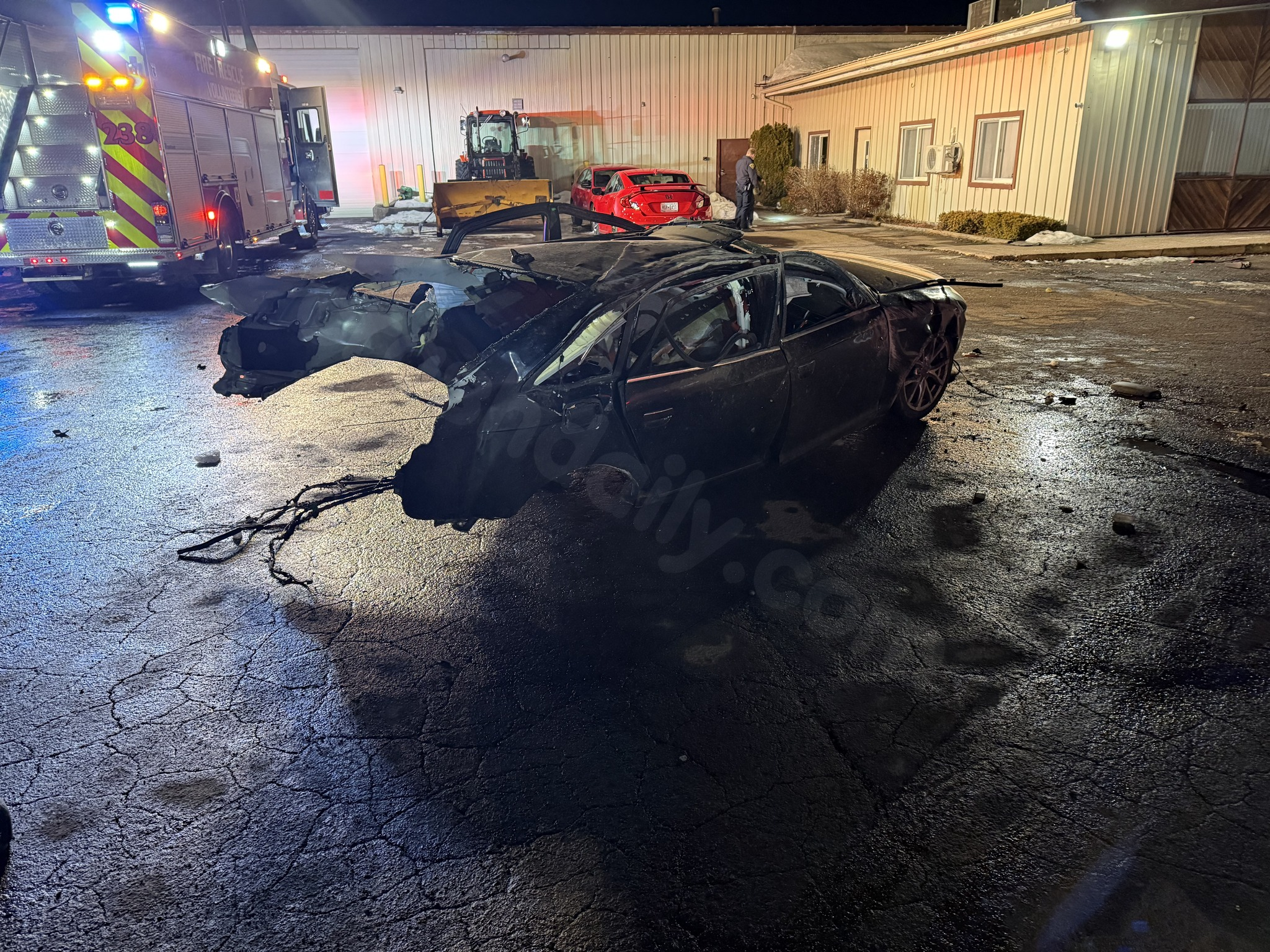 Car split, driver injured in early morning Brockport crash