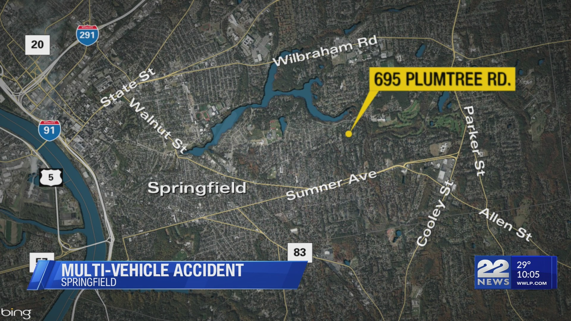 One hospitalized following three-car crash on Plumtree Road in Springfield